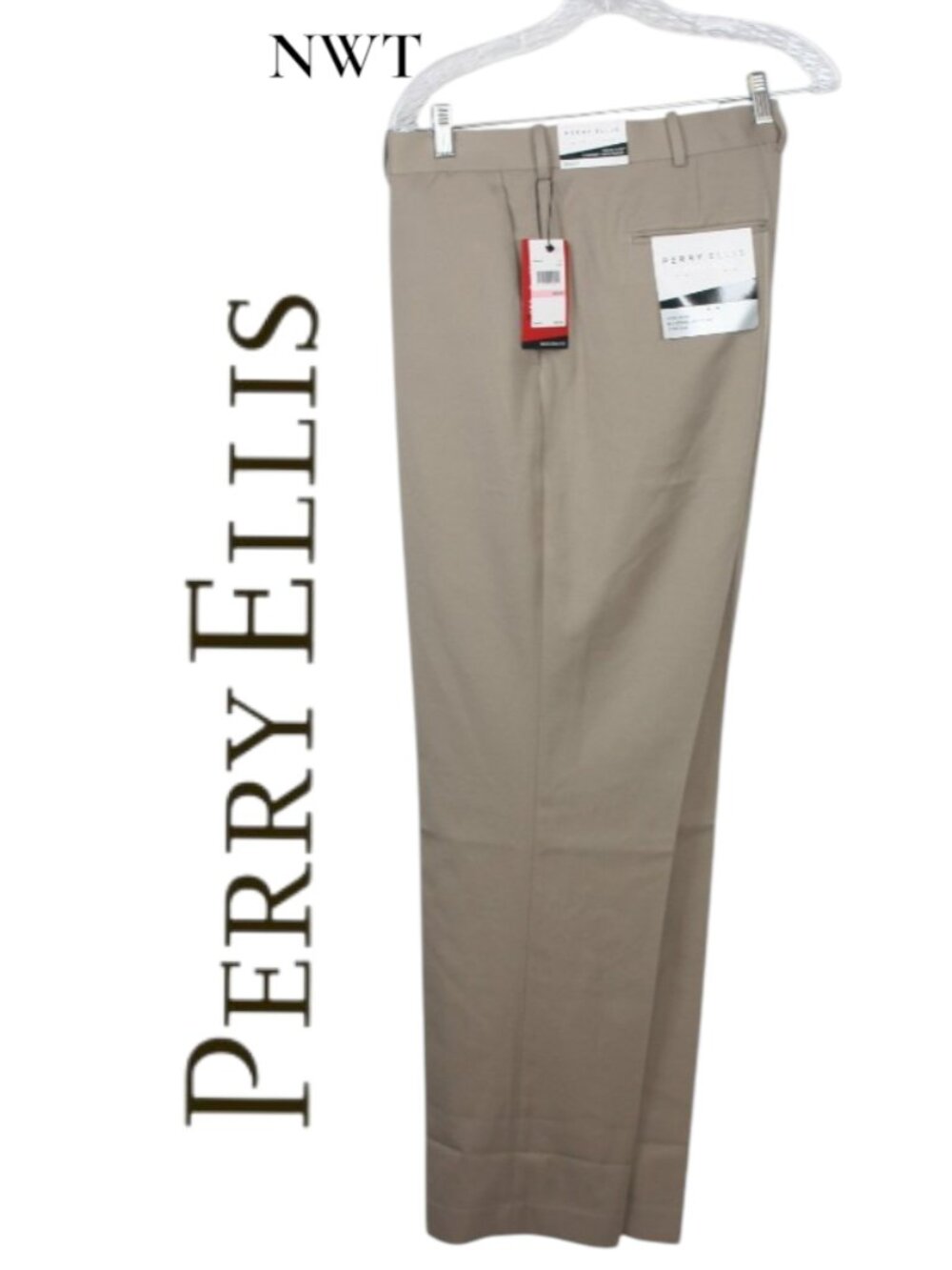 NWT Perry Ellis Portfolio 'Foli-Flex Comfort Waistband' Pants Size 40 x 32